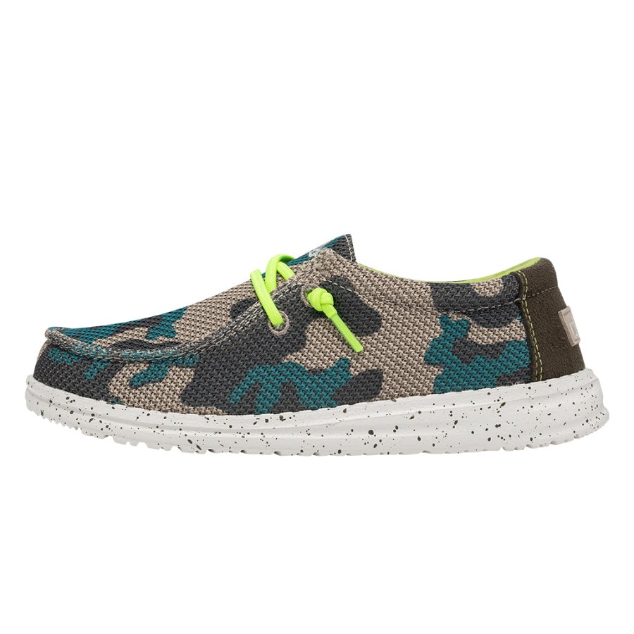 Hey Dude Ireland Wally Youth Sox Taupe Camo