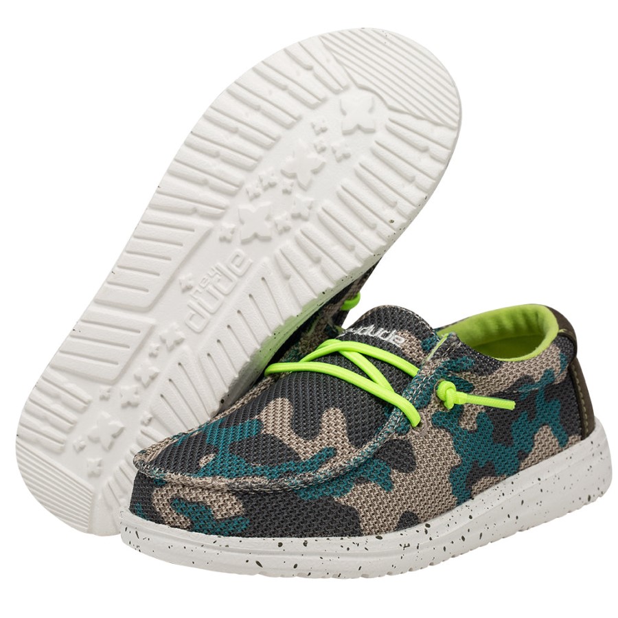 Hey Dude Ireland Wally Youth Sox Taupe Camo