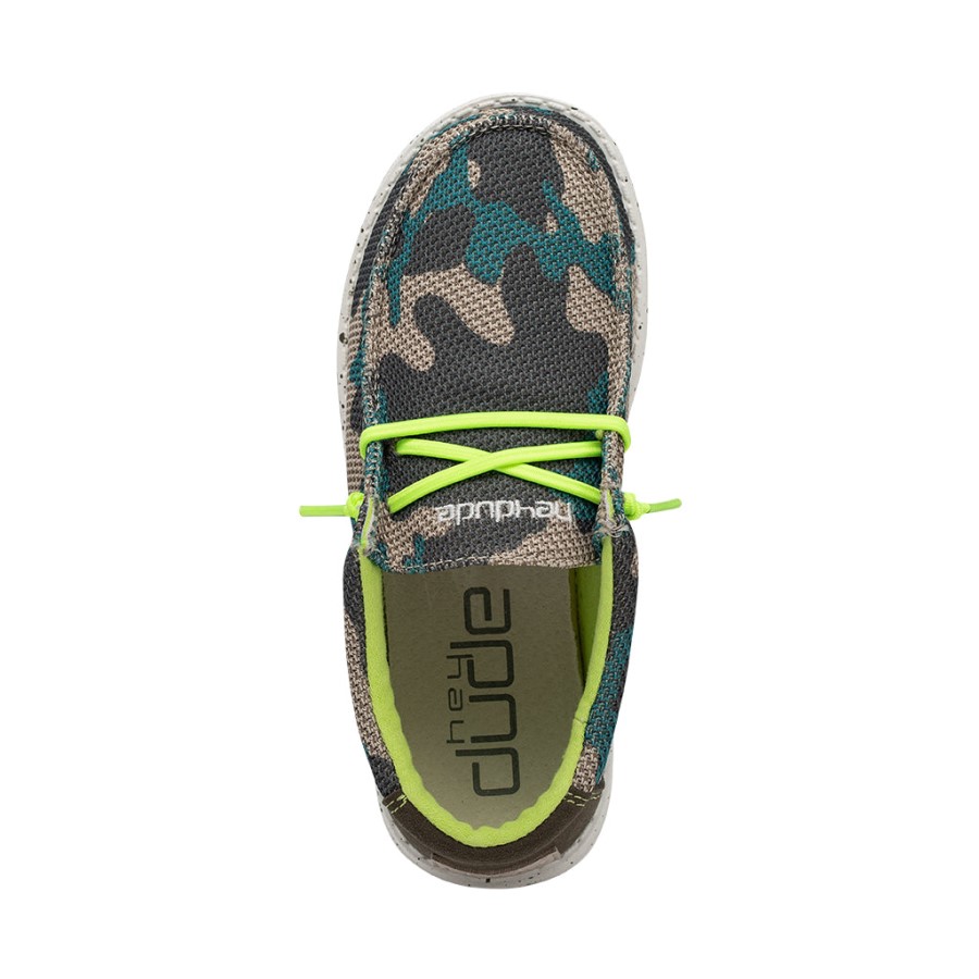 Hey Dude Ireland Wally Youth Sox Taupe Camo
