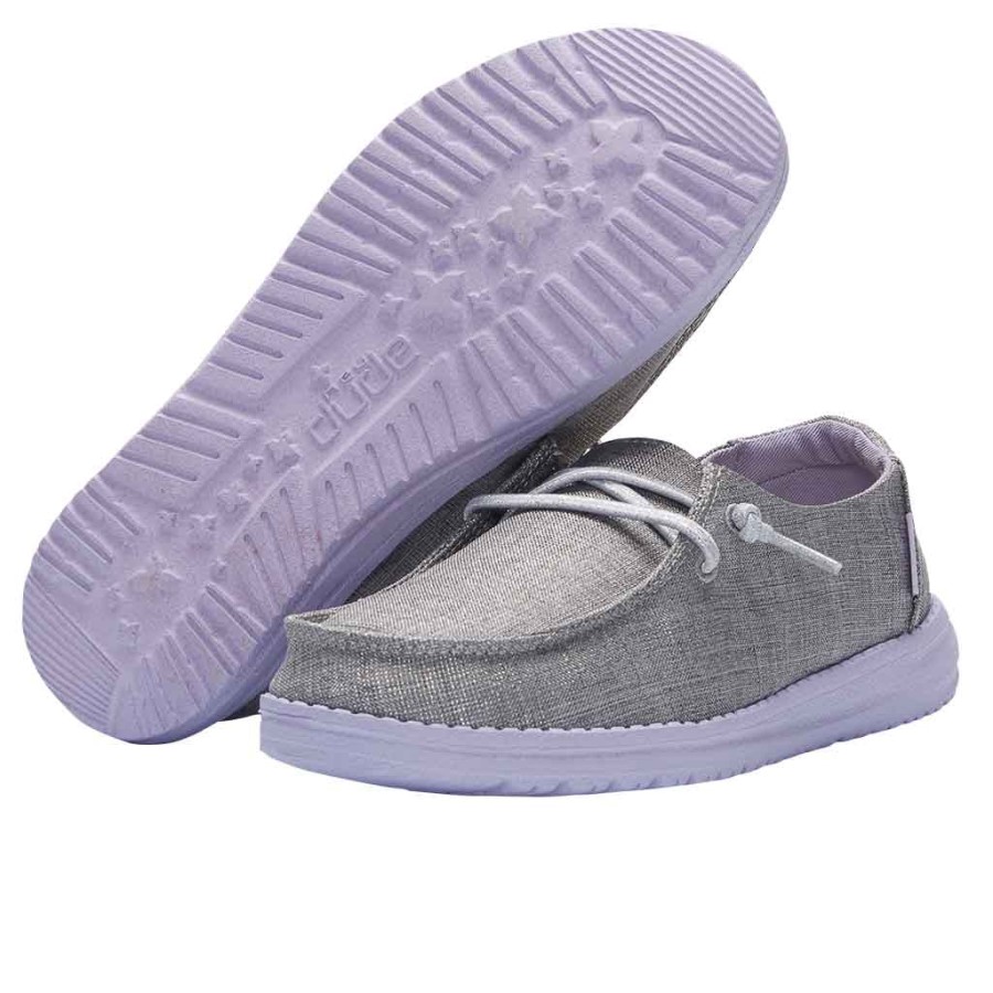 Hey Dude Ireland Wendy Youth Sparkling Grey Lilac