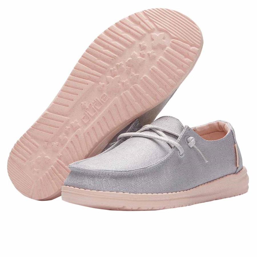 Hey Dude Ireland Wendy Youth Sparkling Silver Peach